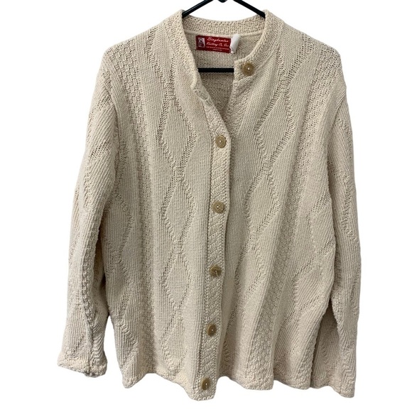 Binghamton Knitting Co Sweater Womens Medium Cardigan Button Front Preppy Knit - Picture 1 of 9